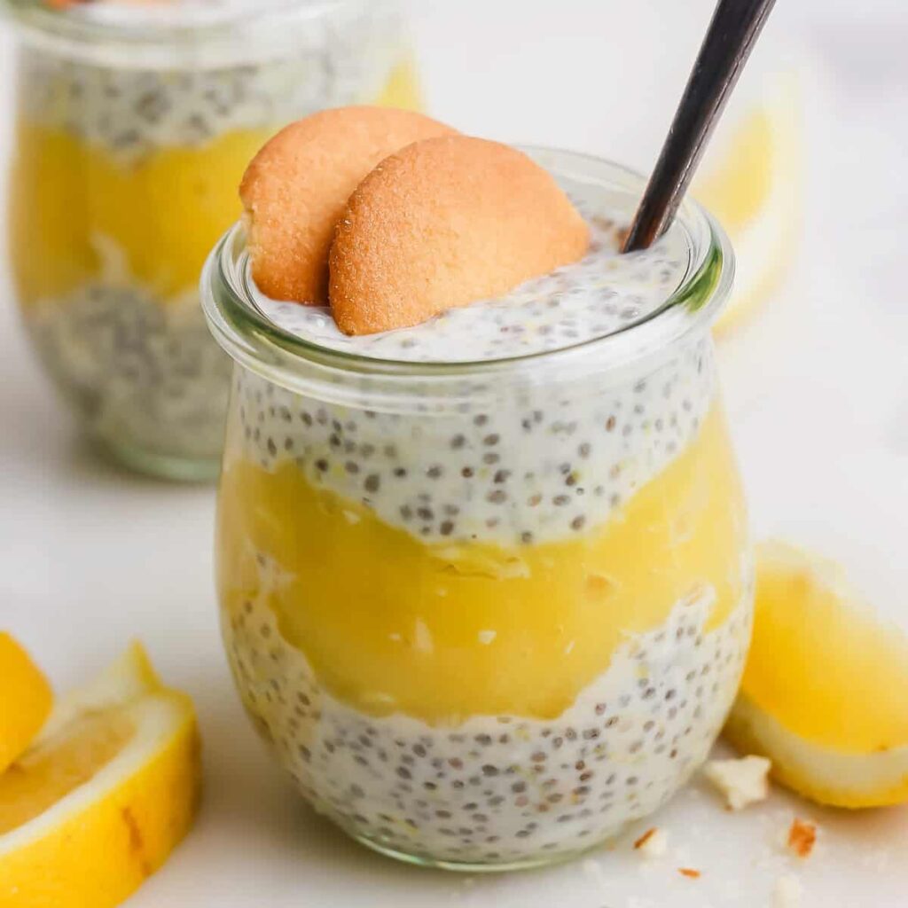 Fehérje citrom krém pite chia mag puding
