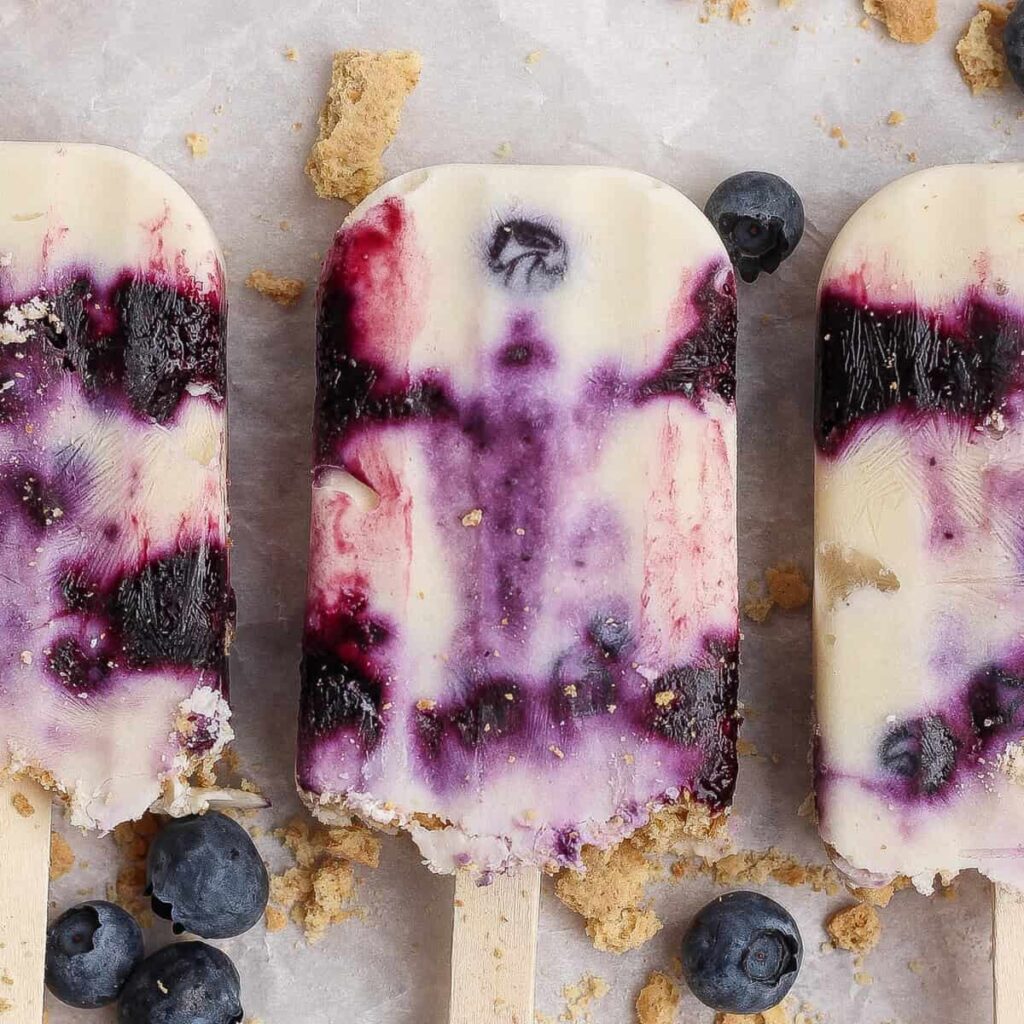 Áfonya sajttorta fehérje popsicles