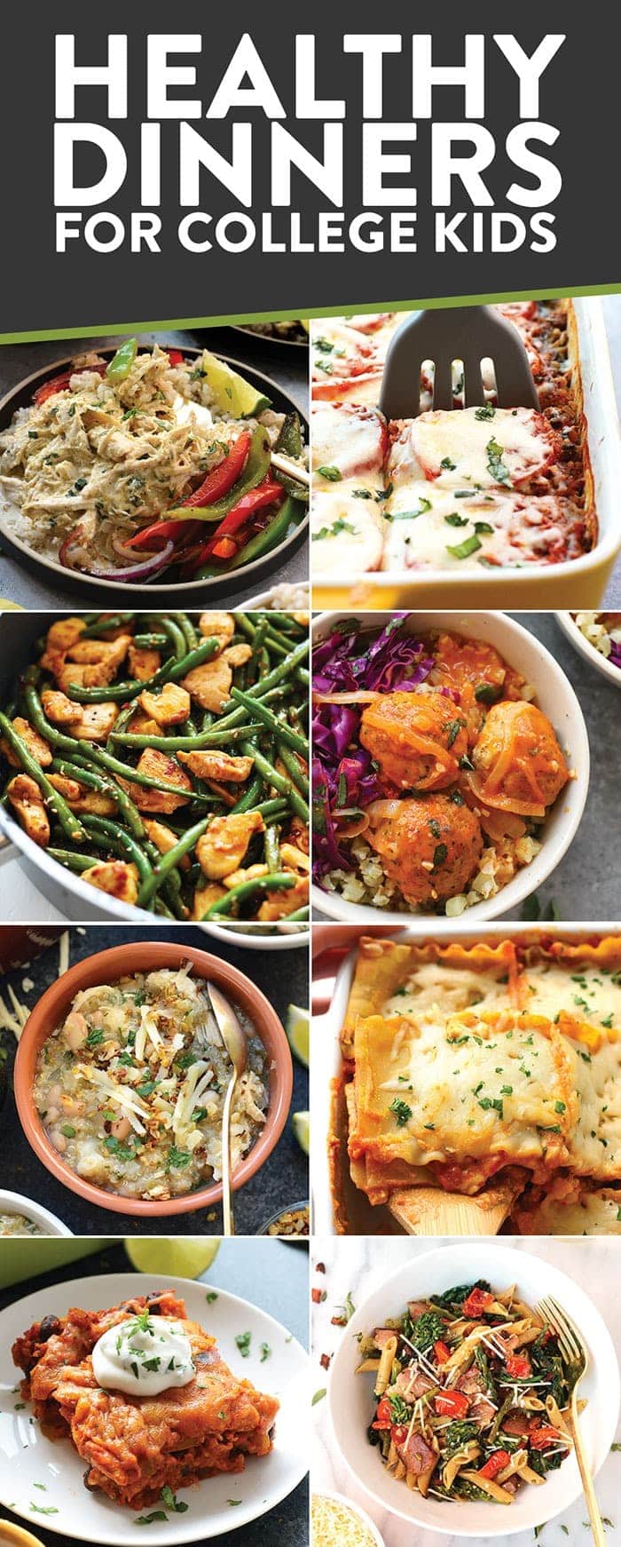 Here are a bunch of dinner recipes for college students in apartments. I specify healthy dinner recipes for college students