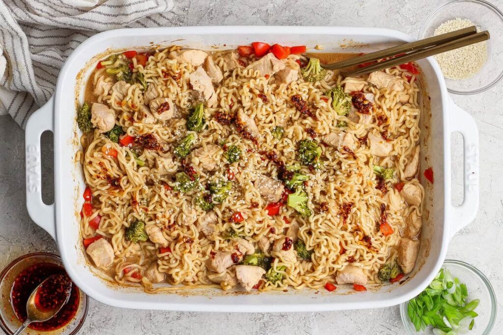 Könnyen sült ramen tészta