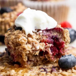 Triple Berry Baked Oatmeal Cups (Easy Meal-Prep Breakfast)