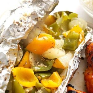 Easy Grilled Peppers and Onions (Foil Pack Method!)