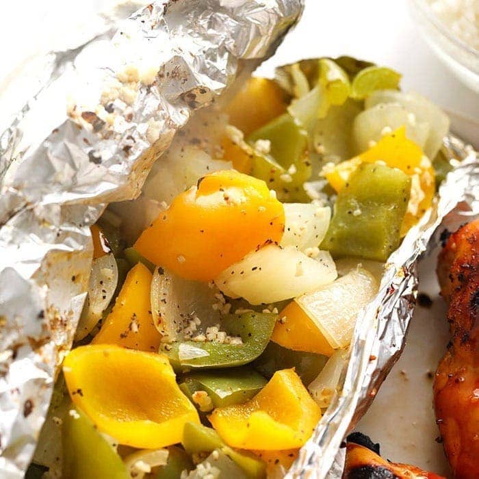 Easy Grilled Peppers and Onions (Foil Pack Method!)
