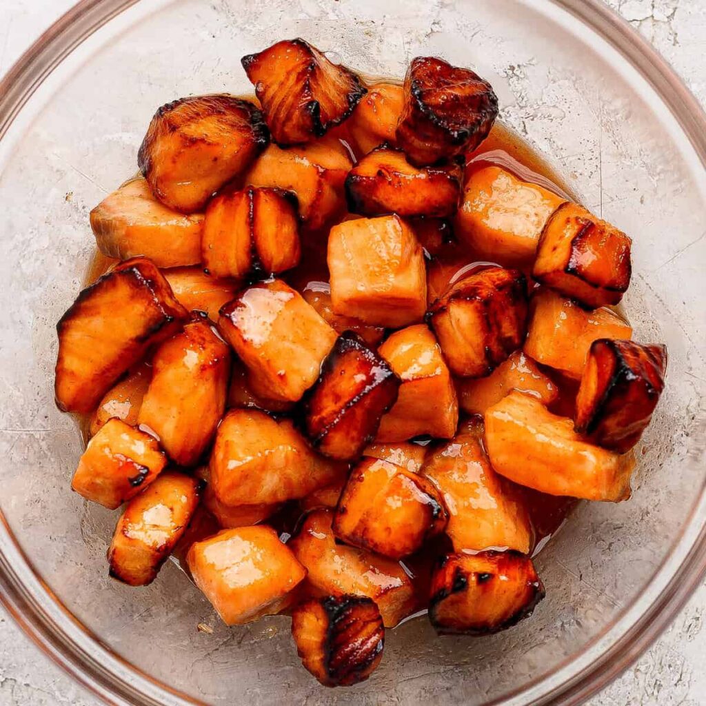 Honey Sriracha Salmon Bites (Easy Air Fryer Appetizer!)