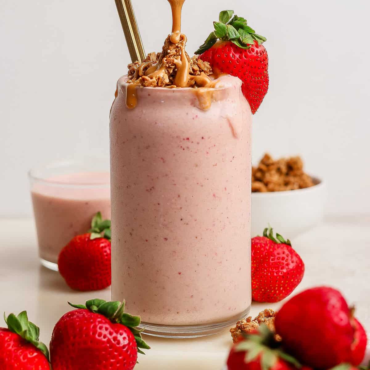 The Best Protein Breakfast Smoothie prepared for meal prep