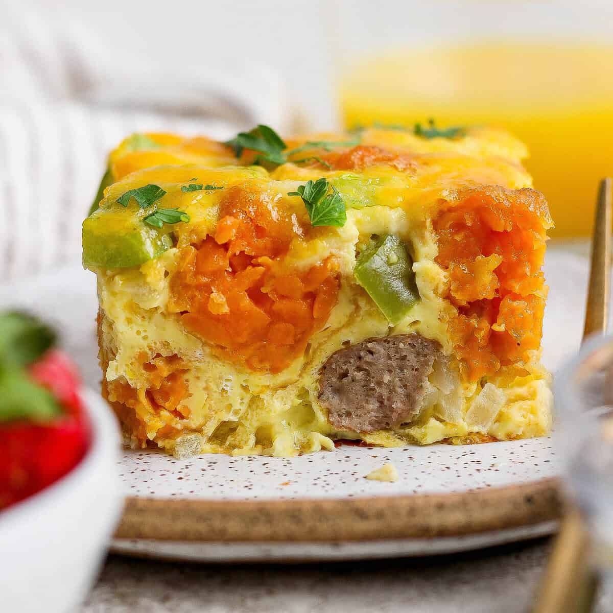 Sweet Potato Breakfast Casserole (Easy Dump & Bake!) prepared for meal prep