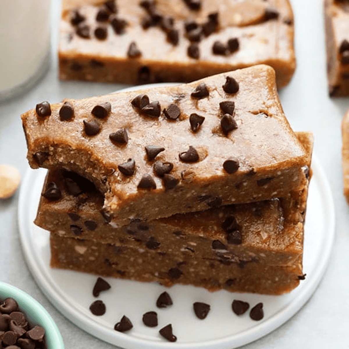 Homemade Peanut Butter Chocolate Chip Larabars prepared for meal prep
