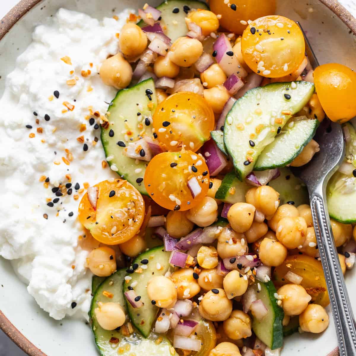 The Best No Lettuce Salad prepared for meal prep